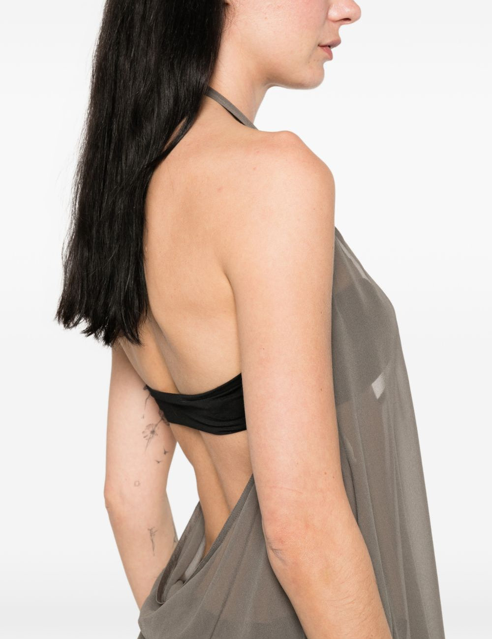 Abito maxi haltar in grigio Rick Owens - donna 
