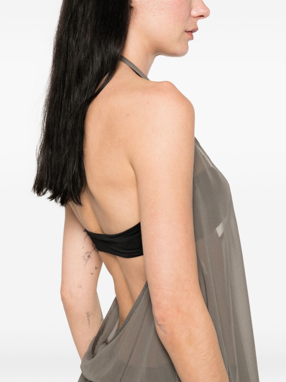 Abito maxi haltar in grigio Rick Owens - donna 