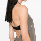 Abito maxi haltar in grigio Rick Owens - donna 