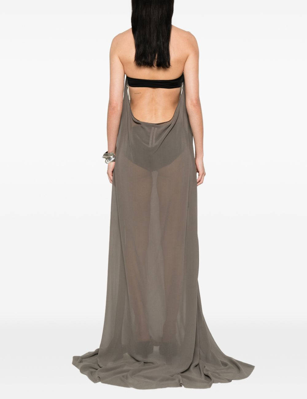Abito maxi haltar in grigio Rick Owens - donna 