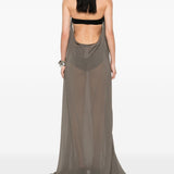 Abito maxi haltar in grigio Rick Owens - donna 
