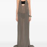 Abito maxi haltar in grigio Rick Owens - donna 