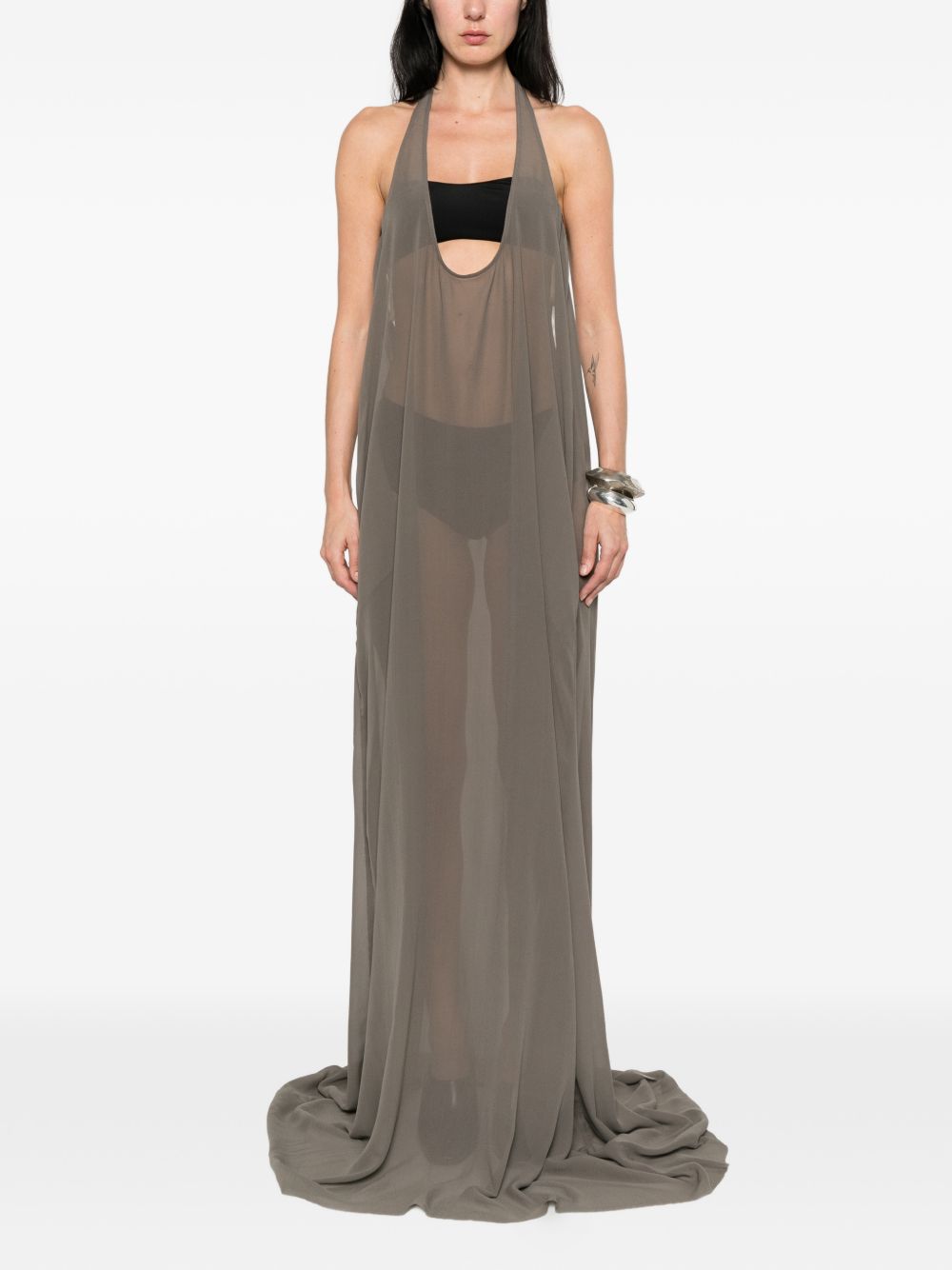Abito maxi haltar in grigio Rick Owens - donna 