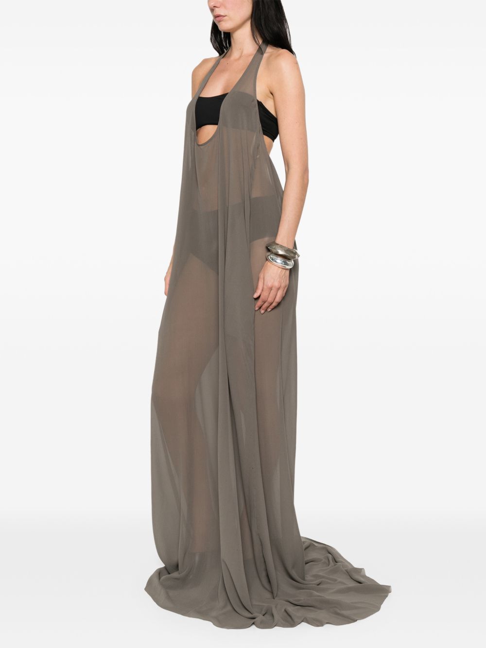 Abito maxi haltar in grigio Rick Owens - donna 
