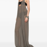 Abito maxi haltar in grigio Rick Owens - donna 