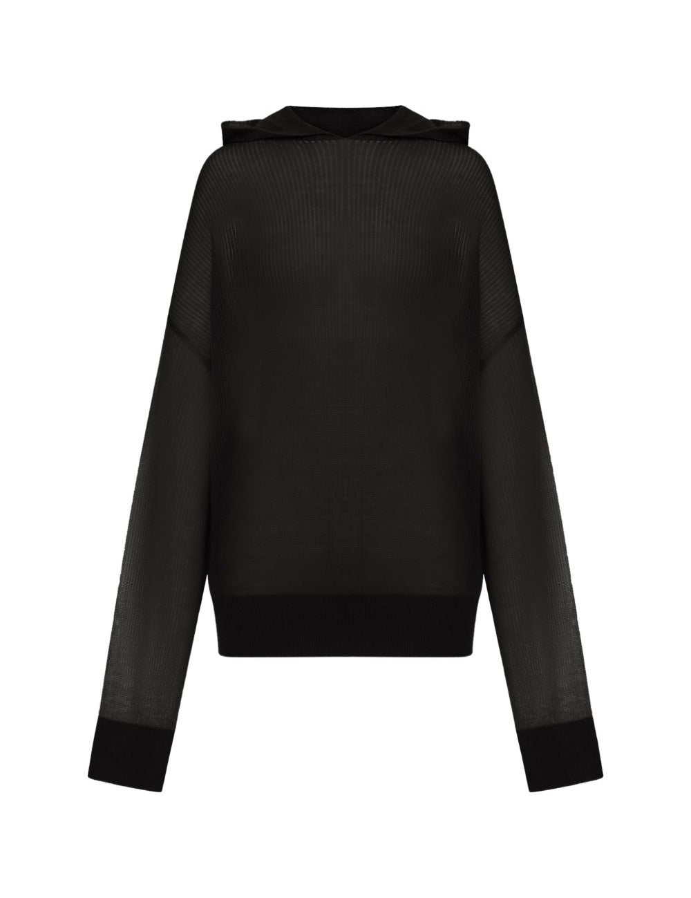 Maglione a maniche lunghe con cappuccio in nero Rick owens - donna 