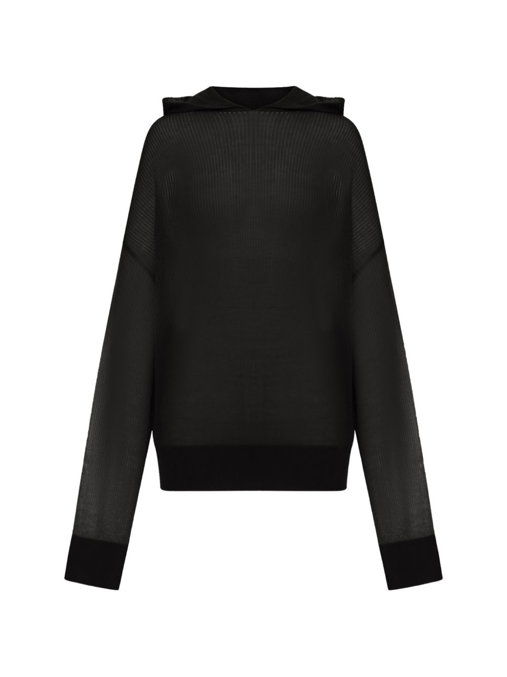 Maglione a maniche lunghe con cappuccio in nero Rick owens - donna 