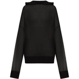 Maglione a maniche lunghe con cappuccio in nero Rick owens - donna 