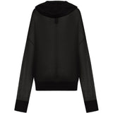 Maglione a maniche lunghe con cappuccio in nero Rick owens - donna 