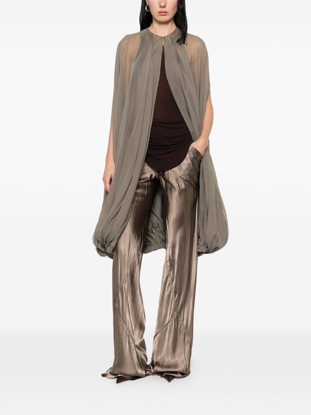 Cappa luxor in grigio talpa Rick Owens - donna 