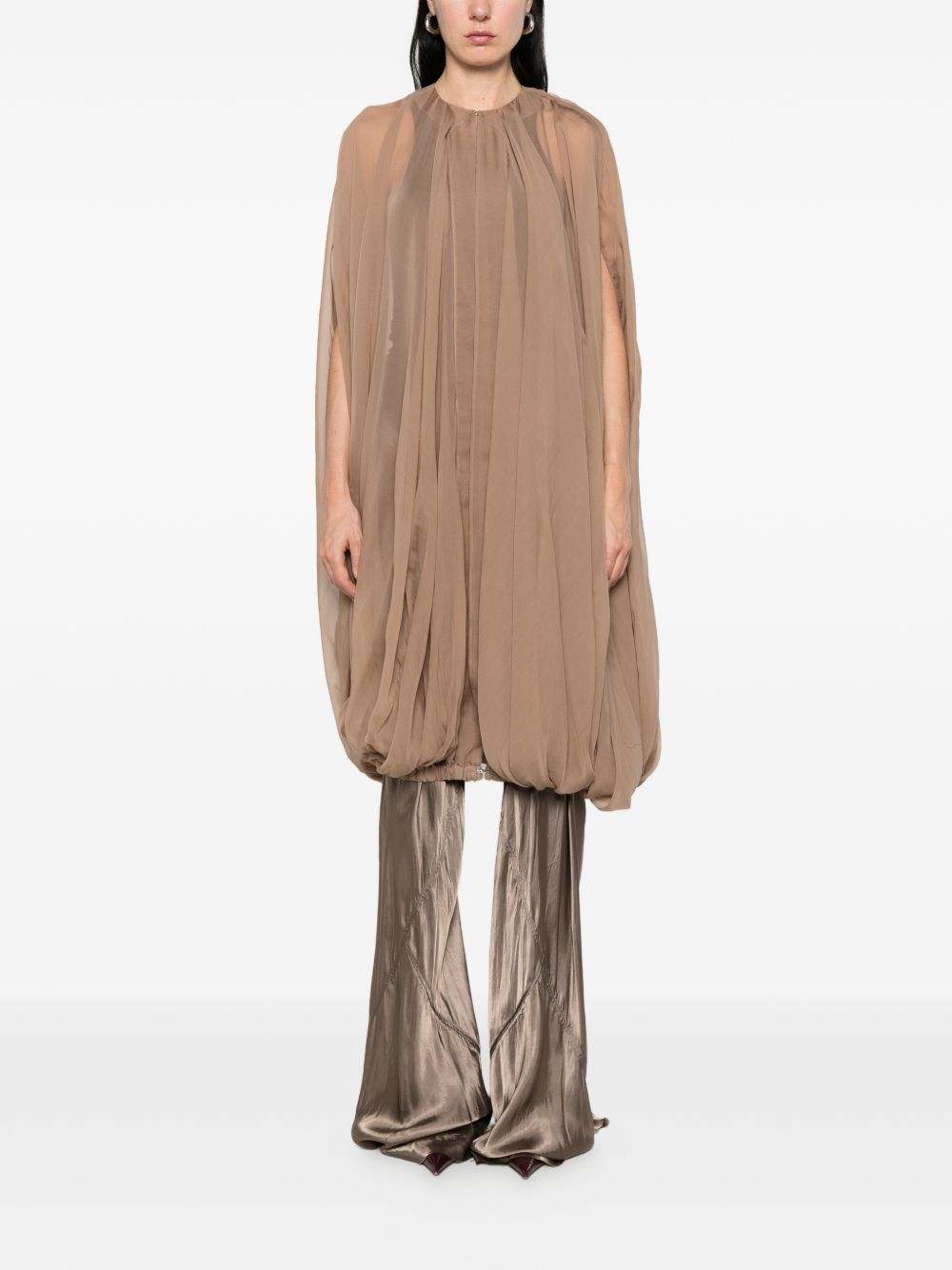 Mantella luxor in seta in beige Rick Owens - donna 