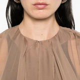Mantella luxor in seta in beige Rick Owens - donna 