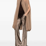 Mantella luxor in seta in beige Rick Owens - donna 