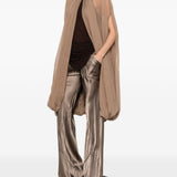 Mantella luxor in seta in beige Rick Owens - donna 