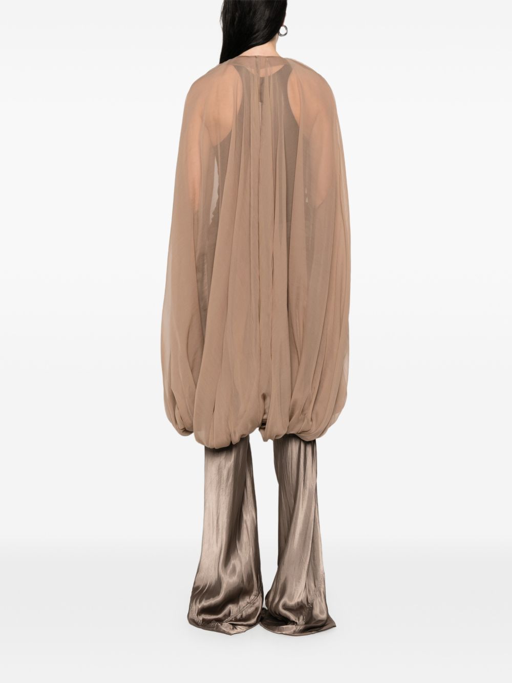 Mantella luxor in seta in beige Rick Owens - donna 