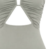 Costume da bagno con dettaglio cut-out in grigio Rick owens - donna 