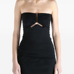 Top a tubino con cut-out in nero Rick owens - donna 
