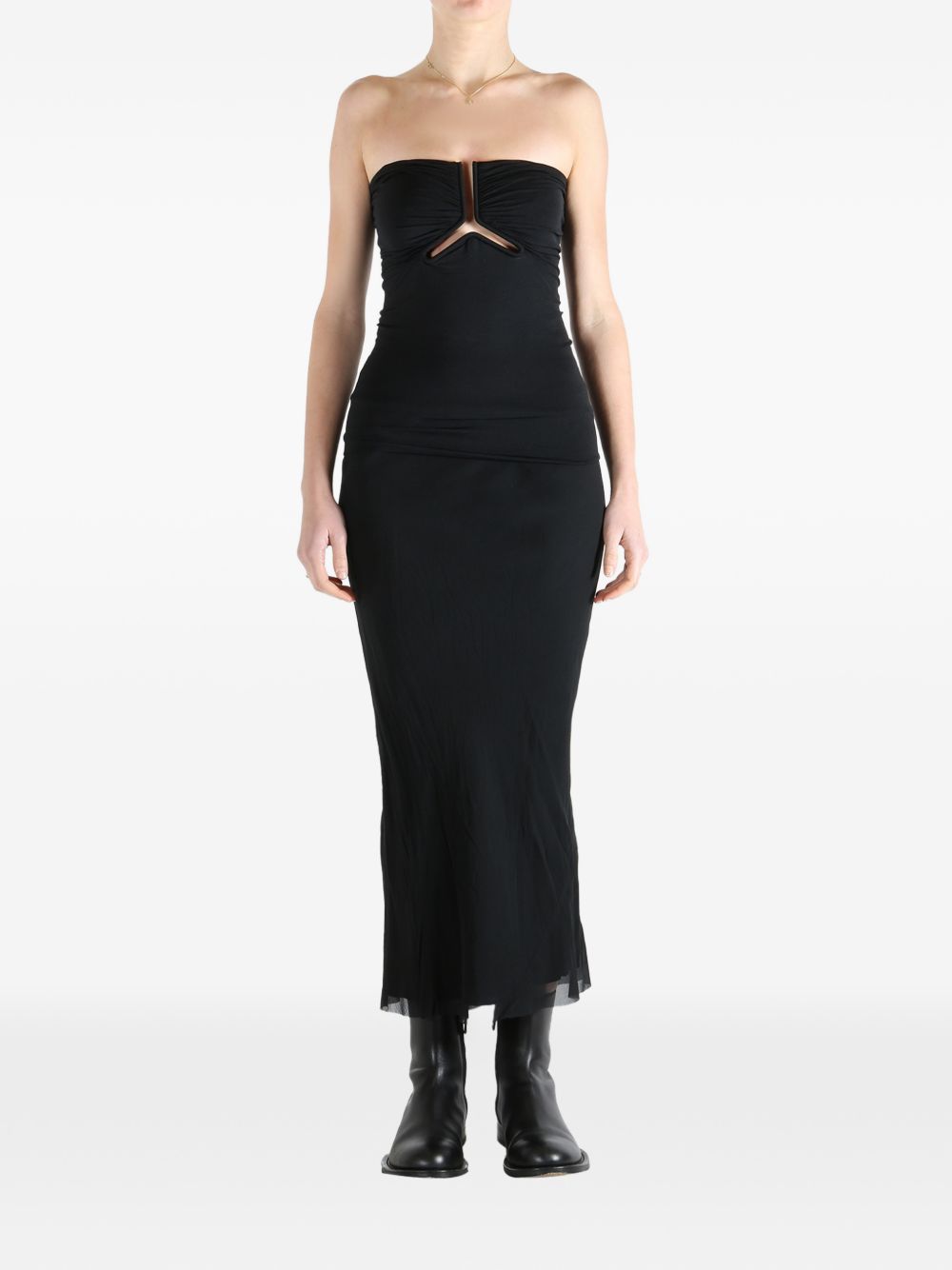 Top a tubino con cut-out in nero Rick owens - donna 