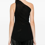 Top Athena con maniche asimmetriche in nero Rick owens - donna 