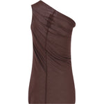 Top monospalla in marrone Rick Owens - donna 
