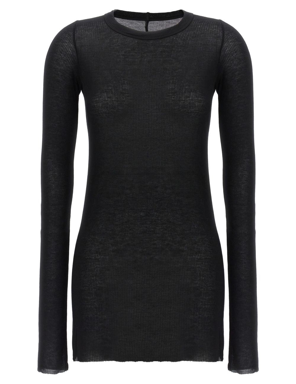 T-shirt a coste in nero Rick owens - donna 