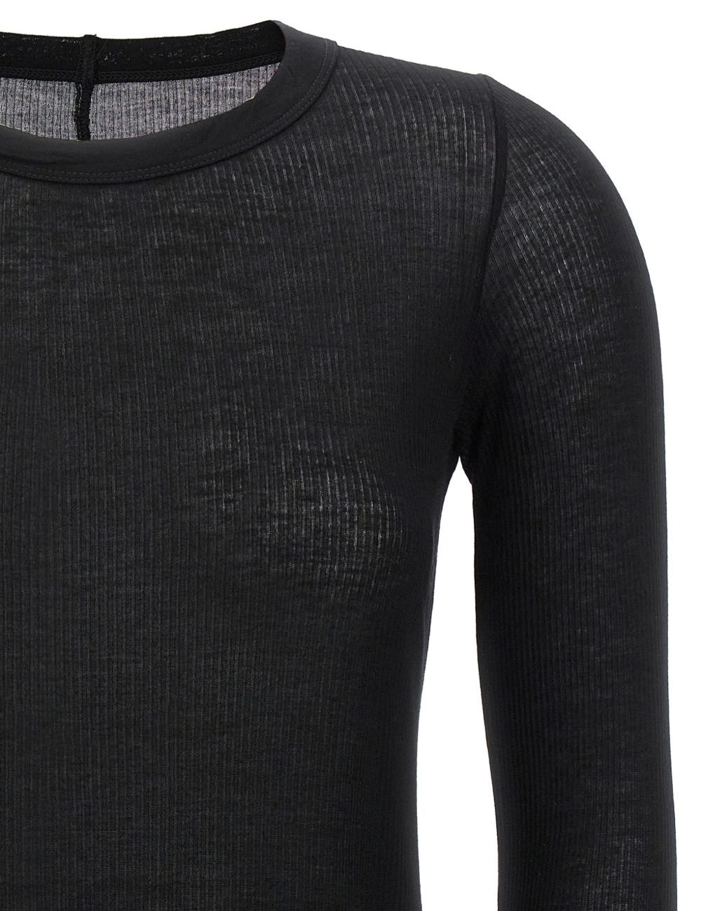 T-shirt a coste in nero Rick owens - donna 