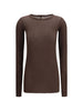 T-shirt a maniche lunghe in marrone Rick owens - donna