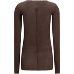 T-shirt a maniche lunghe in marrone Rick owens - donna 