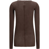 T-shirt a maniche lunghe in marrone Rick owens - donna 