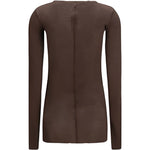 T-shirt a maniche lunghe in marrone Rick owens - donna 