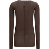 T-shirt a maniche lunghe in marrone Rick owens - donna 