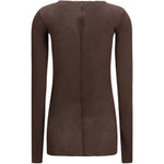 T-shirt a maniche lunghe in marrone Rick owens - donna 