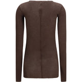 T-shirt a maniche lunghe in marrone Rick owens - donna 