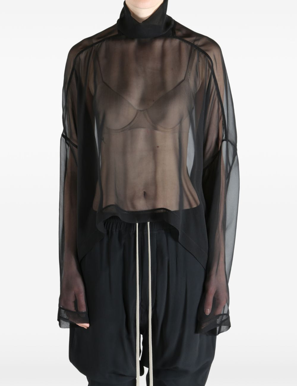 Blusa trasparente Jumbo Tabard in nero Rick owens - donna 