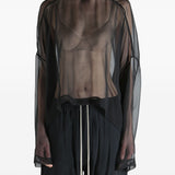 Blusa trasparente Jumbo Tabard in nero Rick owens - donna 