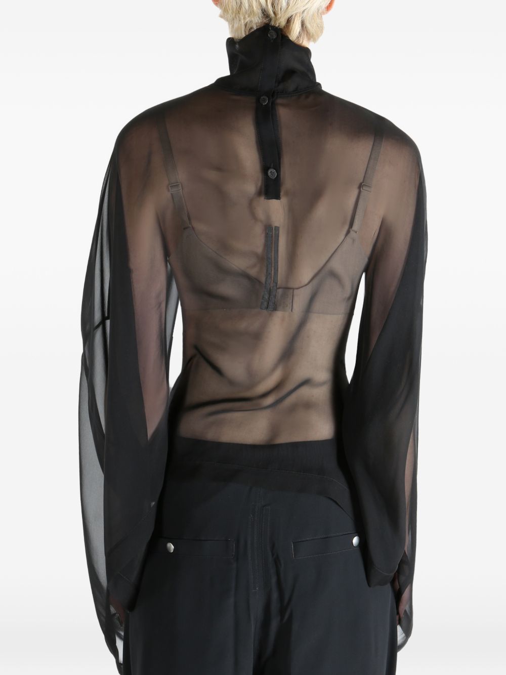 Blusa trasparente Jumbo Tabard in nero Rick owens - donna 