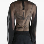 Blusa trasparente Jumbo Tabard in nero Rick owens - donna 