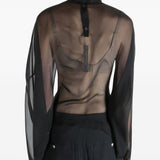 Blusa trasparente Jumbo Tabard in nero Rick owens - donna 
