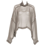 Blusa semi-trasparente con collo alto in grigio Rick owens - donna 