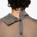 Blusa semi-trasparente con collo alto in grigio Rick owens - donna 