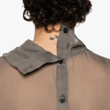 Blusa semi-trasparente con collo alto in grigio Rick owens - donna 