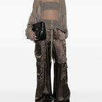 Blusa semi-trasparente con collo alto in grigio Rick owens - donna 