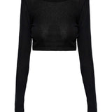 Top crop a maniche lunghe in nero Rick owens - donna 