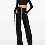 Top crop a maniche lunghe in nero Rick owens - donna 