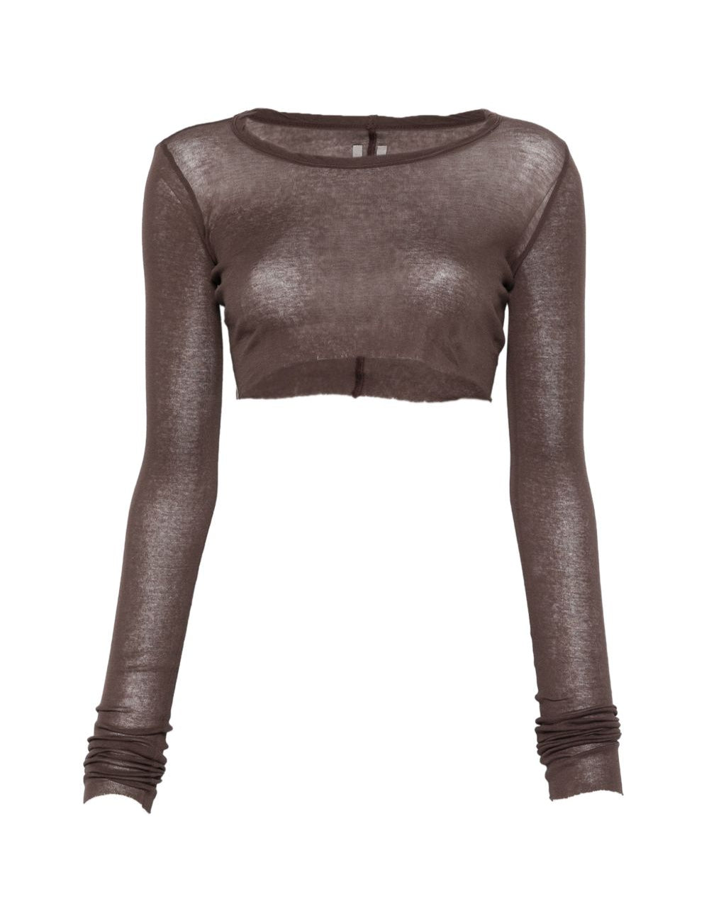 T-shirt corta a maniche lunghe in marrone Rick owens - donna 