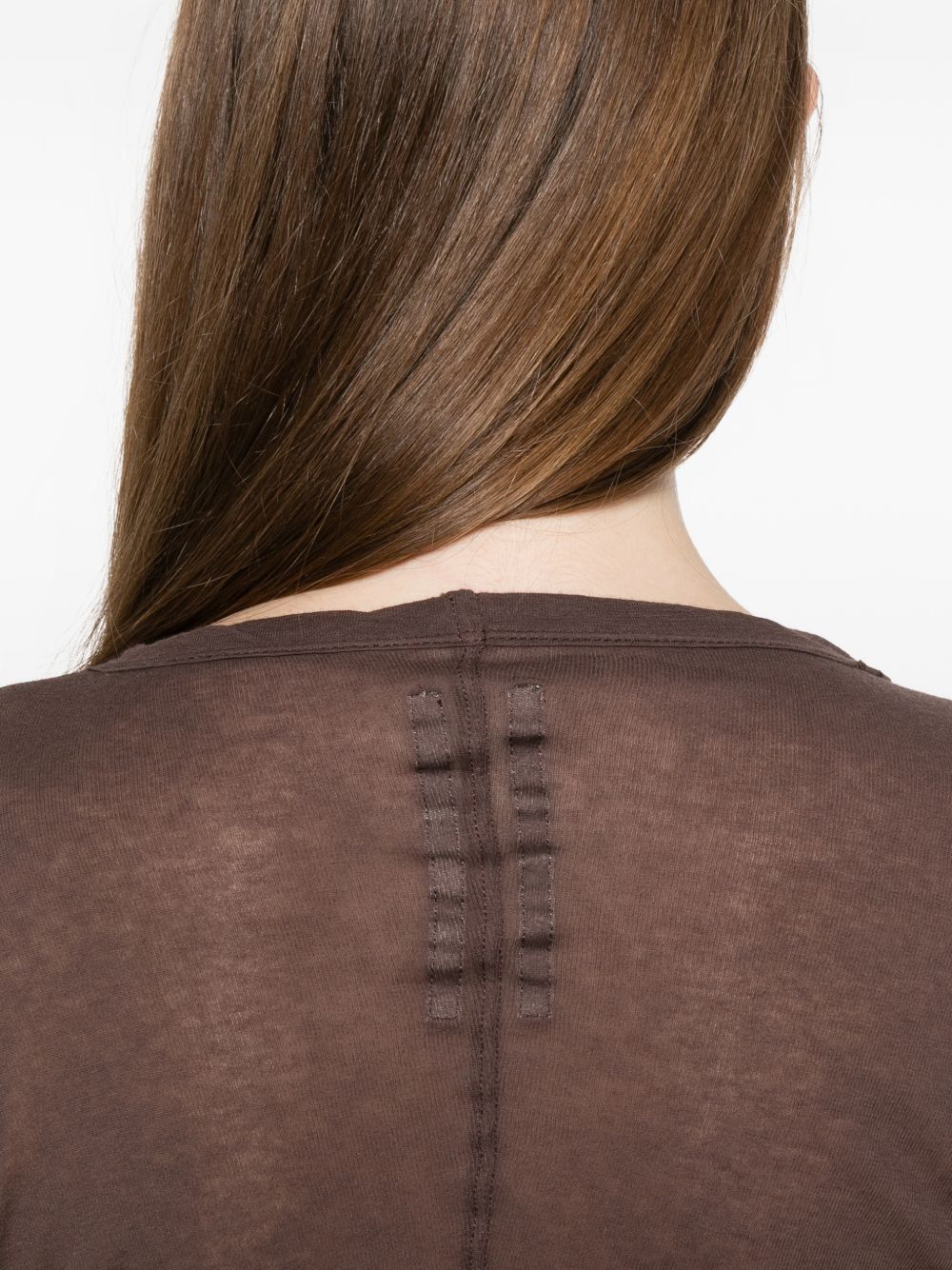 T-shirt corta a maniche lunghe in marrone Rick owens - donna 