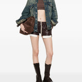 T-shirt corta a maniche lunghe in marrone Rick owens - donna 