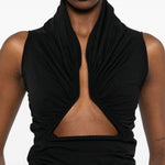 Top in jersey drappeggiato in nero Rick owens - donna 