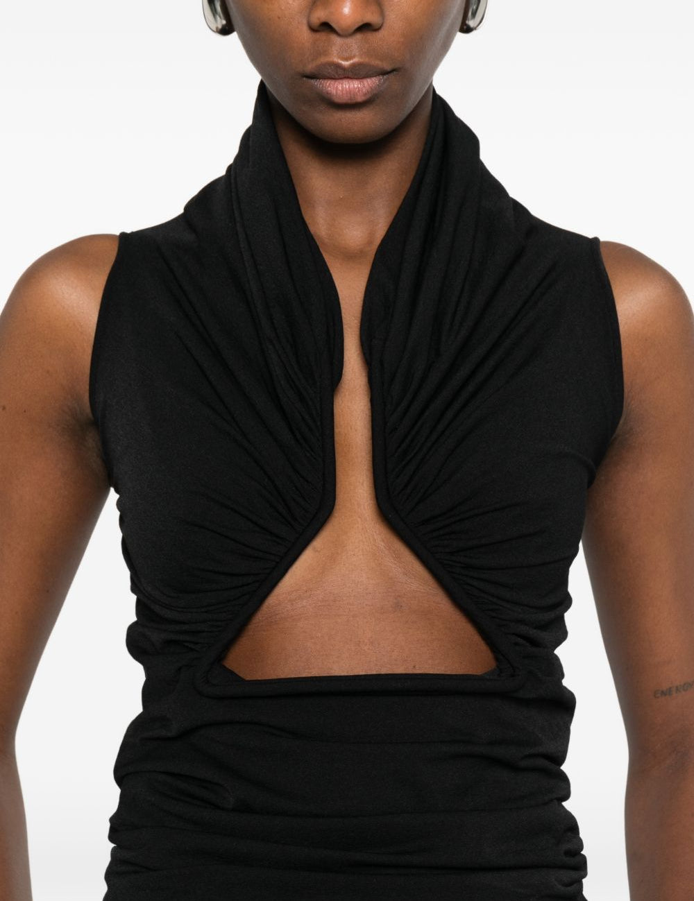 Top in jersey drappeggiato in nero Rick owens - donna 