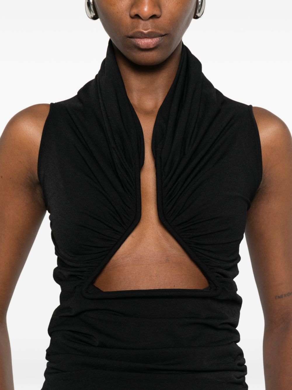 Top in jersey drappeggiato in nero Rick owens - donna 